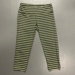 Athleta Green Stripe Leggings Size Small
